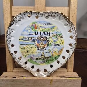 Utah Souvenir Heart-Shaped Plate